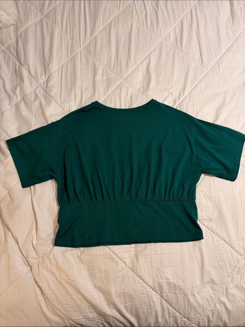 LOFT Teal Corset Hem Tee Knit Top - Sz Large - Picture 8 of 10